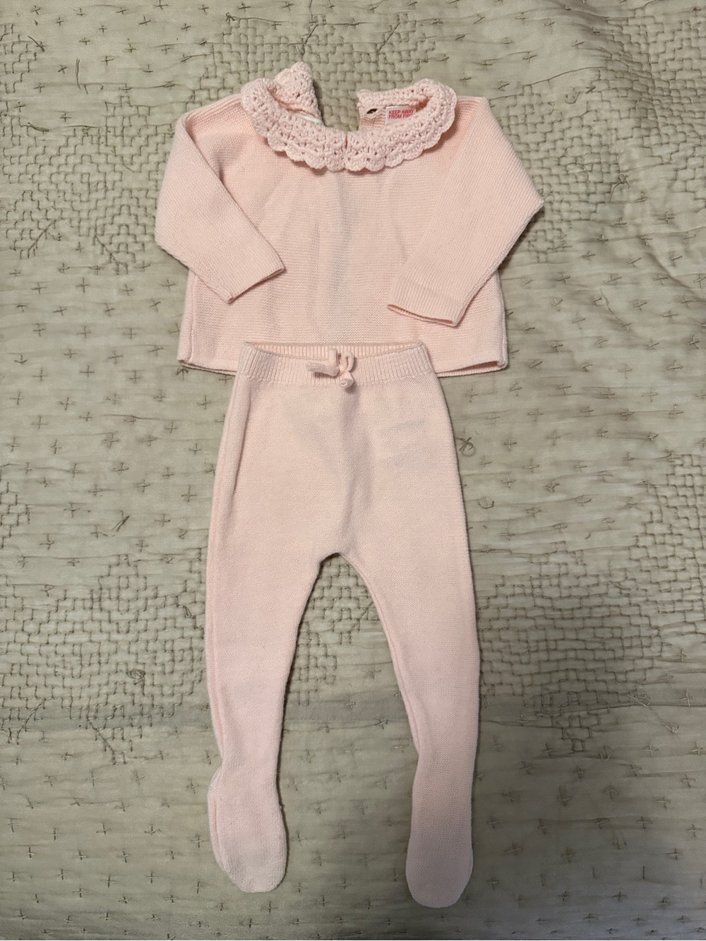 Zara Light Pink Knit Matching Set